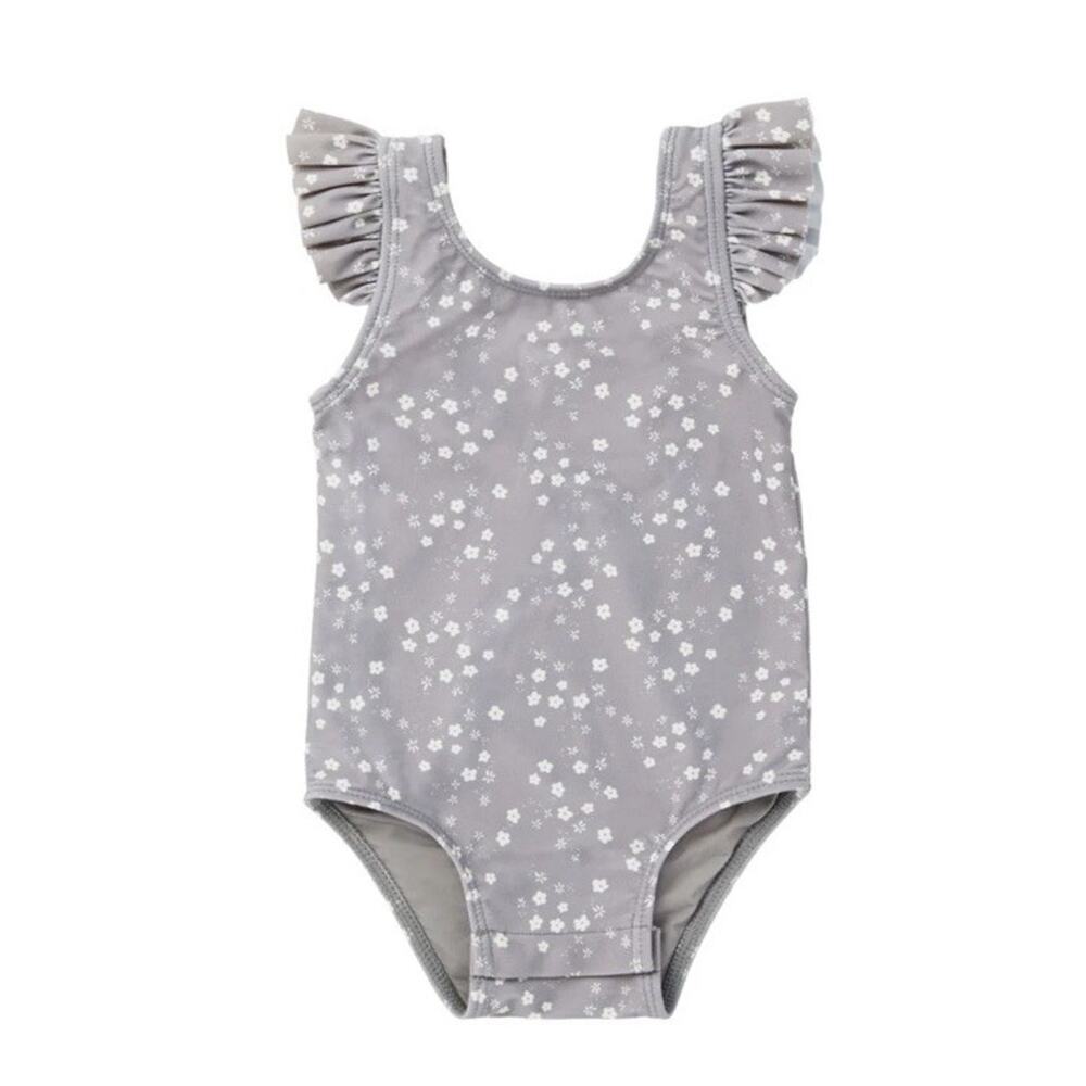 Quincy Mae Fleur Flutter One-Piece Swimsuit Baby Girl Sz 0-3 Months NEW